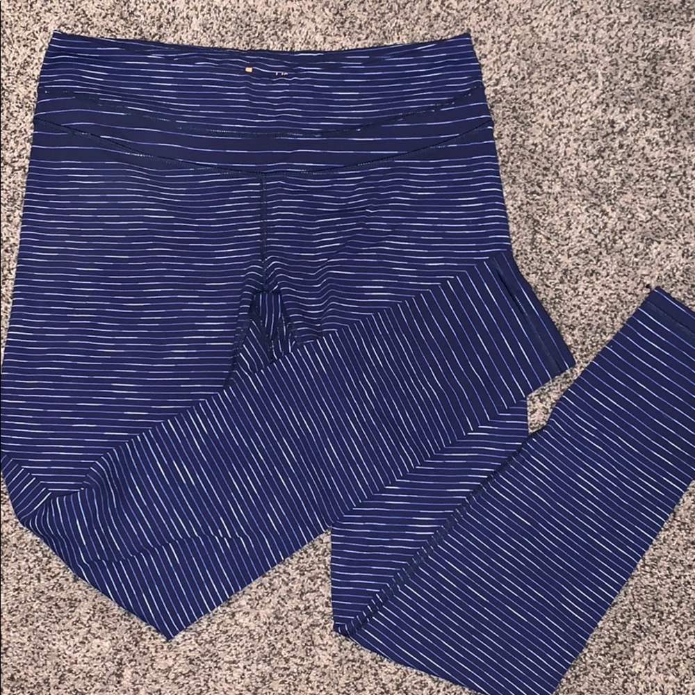 Blue Striped Leggings
